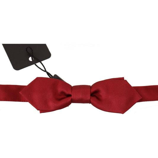 Dolce & Gabbana | Red 100% Silk Slim Adjustable Neck Papillon Bow Tie  | McRichard Designer Brands
