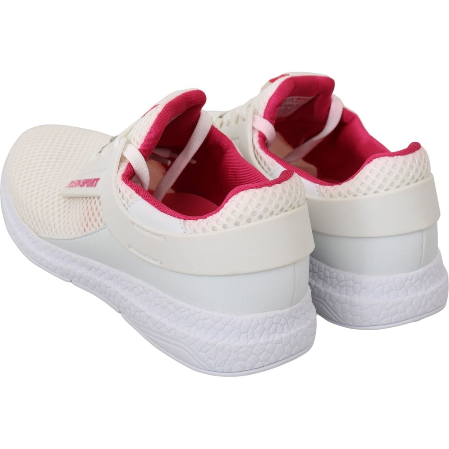 Philipp Plein Chic White Becky Sneakers with Pink Accents WOMAN SNEAKERS white-pink-polyester-becky-sneakers-shoes