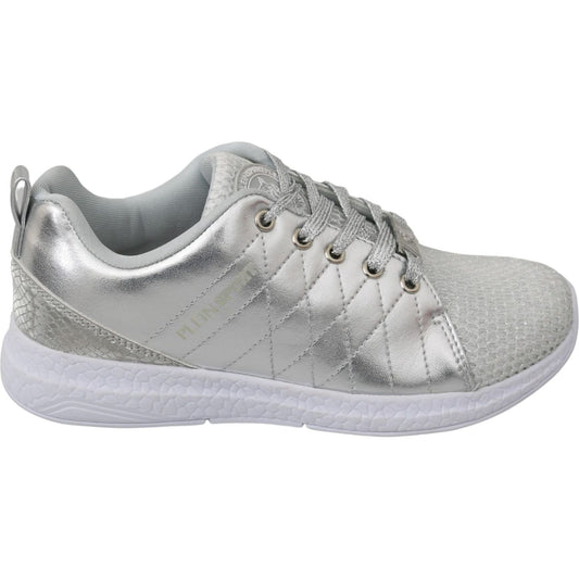 Philipp Plein Sleek Silver Sneakers for Trendsetters WOMAN SNEAKERS gisella-silver-polyester-sneakers-shoes IMG_7652-scaled-8b9d2053-7ef.jpg