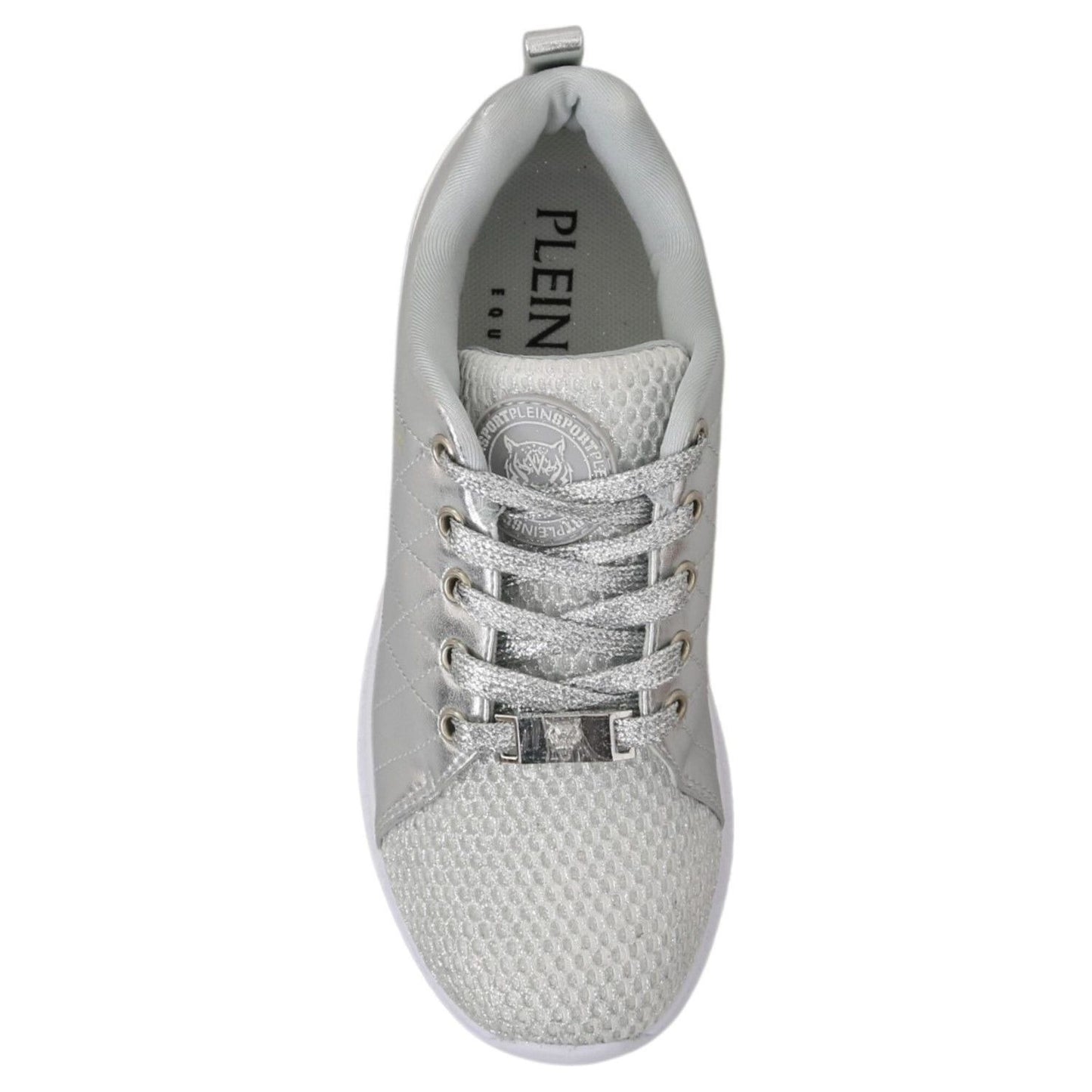 Philipp Plein Sleek Silver Sneakers for Trendsetters WOMAN SNEAKERS gisella-silver-polyester-sneakers-shoes IMG_7655-49cd4842-c56.jpg