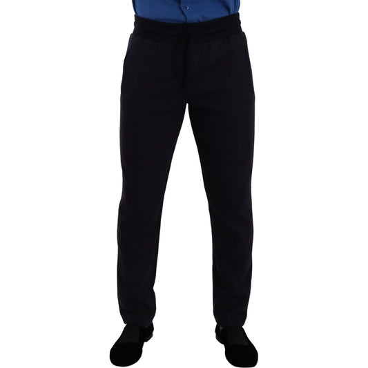Dolce & Gabbana Elegant Blue Jogger Pants for Men blue-cotton-stretch-jogging-trouser-pants