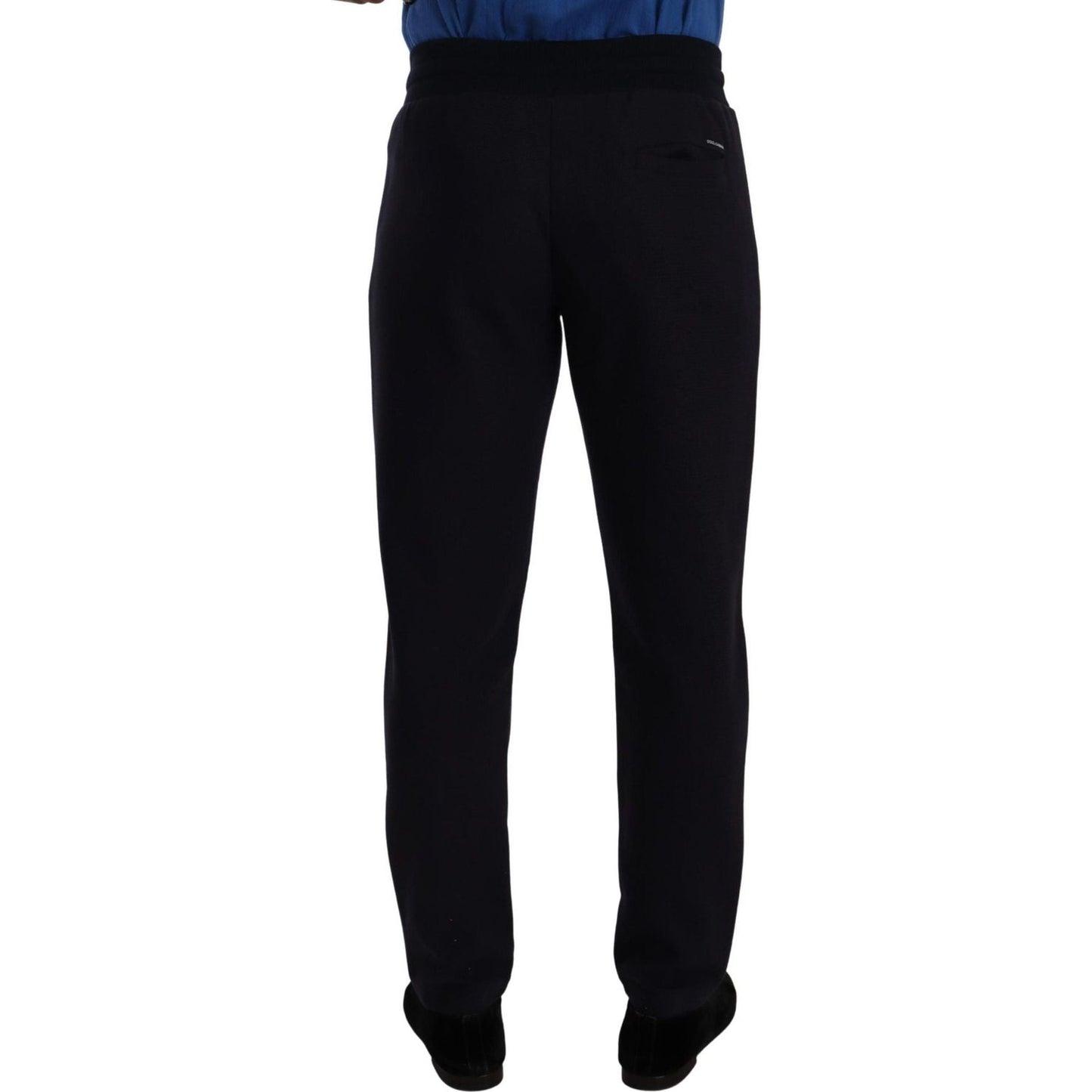 Dolce & Gabbana Elegant Blue Jogger Pants for Men blue-cotton-stretch-jogging-trouser-pants