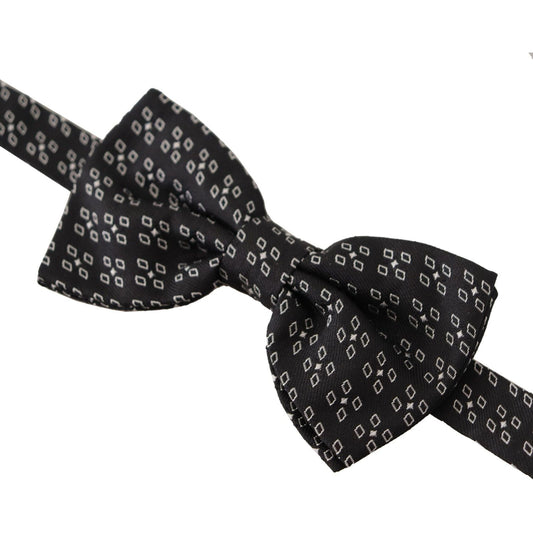 Dolce & Gabbana Elegant Polka Dot Silk Bow Tie black-white-polka-dot-100-silk-neck-papillon-tie-3