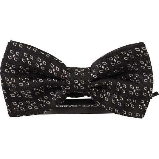Dolce & Gabbana Elegant Polka Dot Silk Bow Tie black-white-polka-dot-100-silk-neck-papillon-tie-3