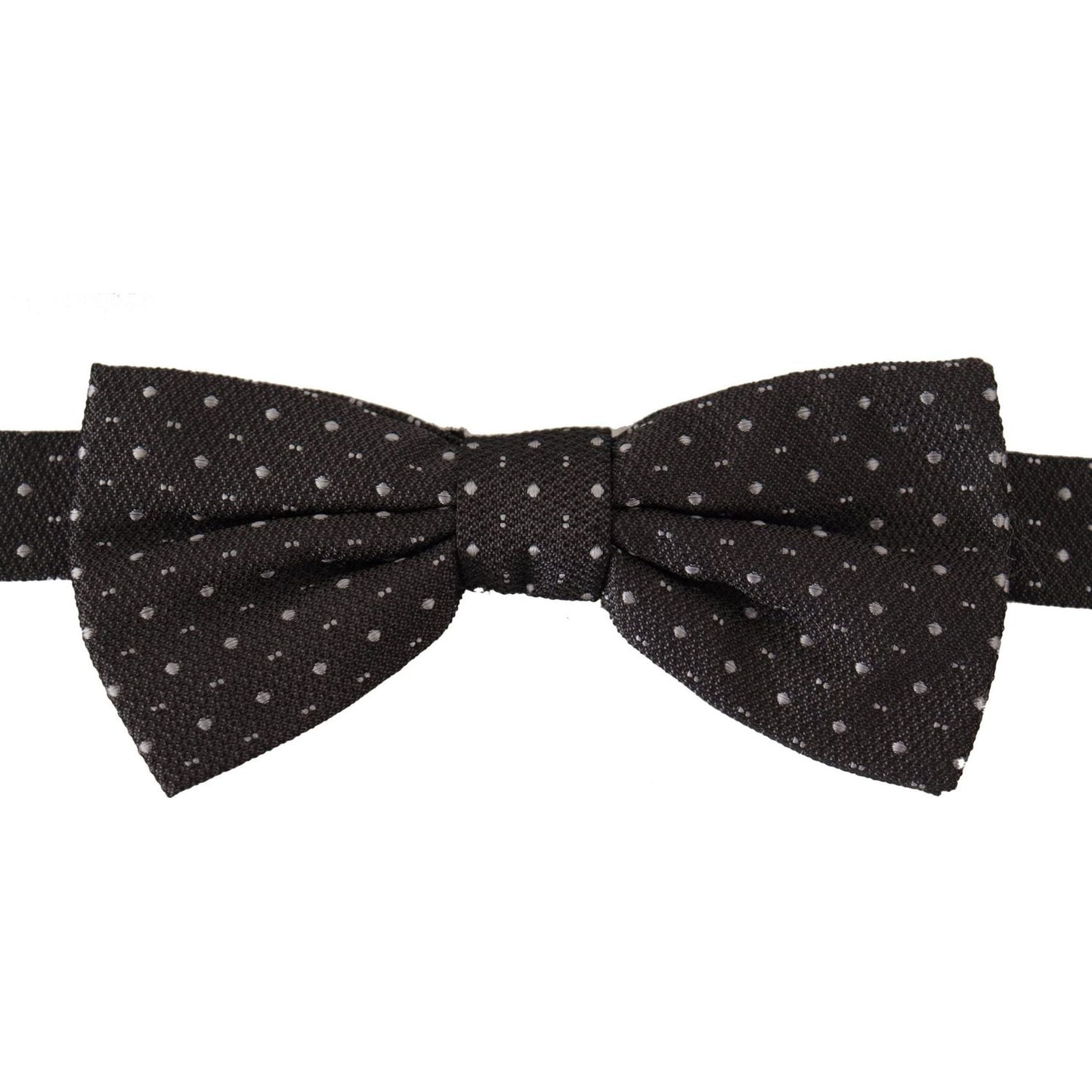 Dolce & Gabbana Elegant Polka Dot Silk Bow Tie gray-polka-dot-100-silk-neck-papillon-tie
