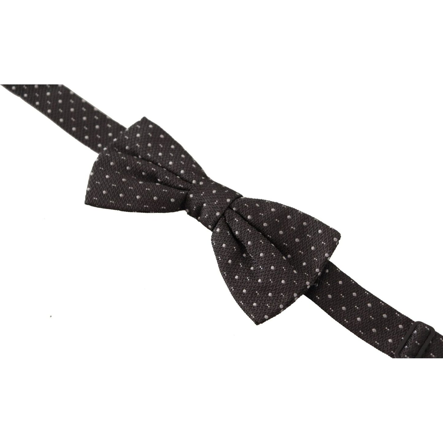 Dolce & Gabbana Elegant Polka Dot Silk Bow Tie gray-polka-dot-100-silk-neck-papillon-tie
