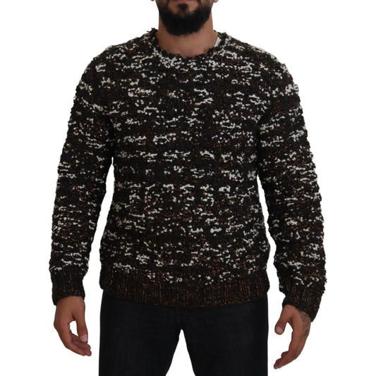 Dolce & Gabbana Elegant Bronze Knit Pullover Sweater brown-knitted-wool-fatto-a-mano-sweater IMG_7708-scaled-4783cd53-837.jpg