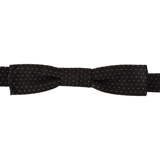 Dolce & Gabbana Elegant Black and White Silk Bow Tie black-white-polka-100-silk-neck-papillon-tie
