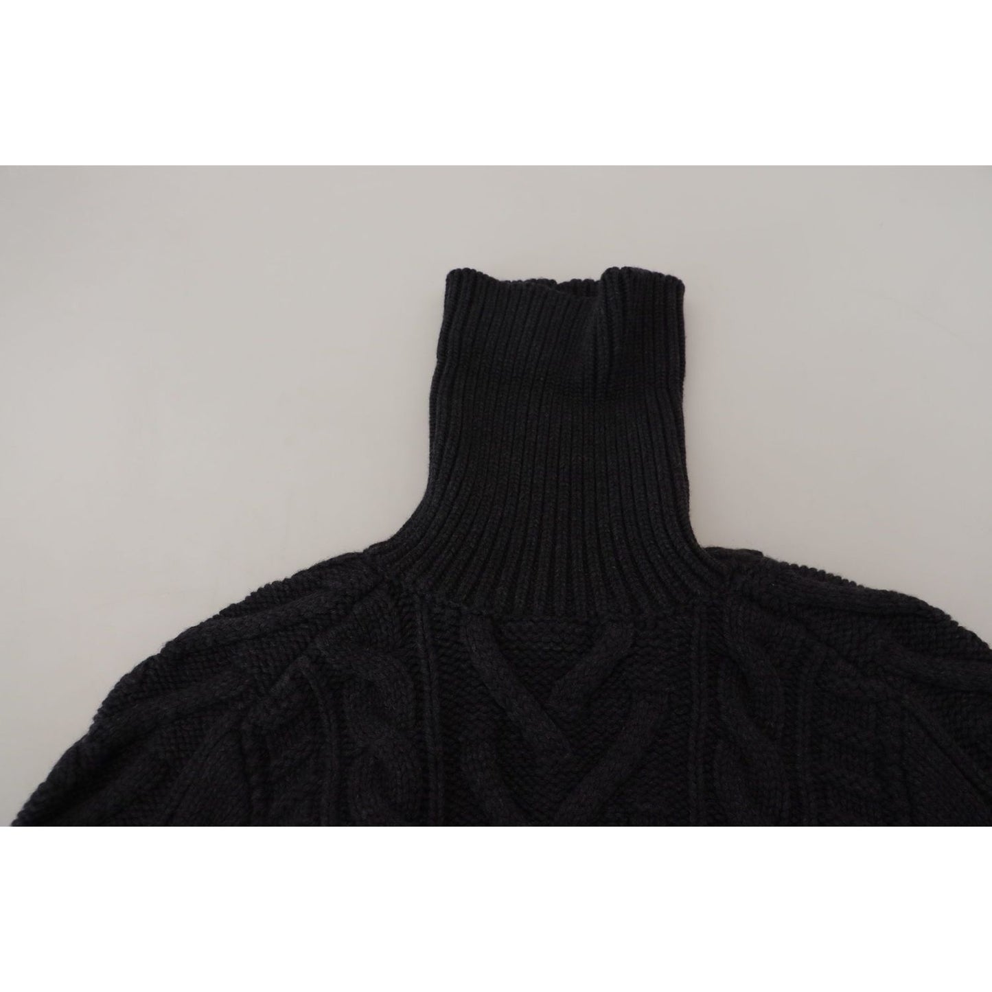 Dolce & Gabbana Elegant Black Wool-Cashmere Pullover Sweater black-wool-knit-turtleneck-pullover-sweater