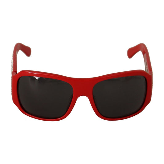 Dolce & Gabbana Swarovski Stone Embellished Red Sunglasses WOMAN SUNGLASSES red-plastic-swarovski-stones-gray-lens-sunglasses IMG_7729-scaled-786741c9-7c7.jpg