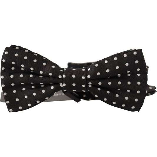 Dolce & GabbanaElegant Black and White Polka Dot Silk Bow TieMcRichard Designer Brands£129.00
