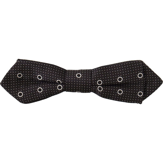 Dolce & Gabbana Polka Dot Silk Bow Tie in Black and White black-white-polka-dot-100-silk-neck-papillon-tie-5