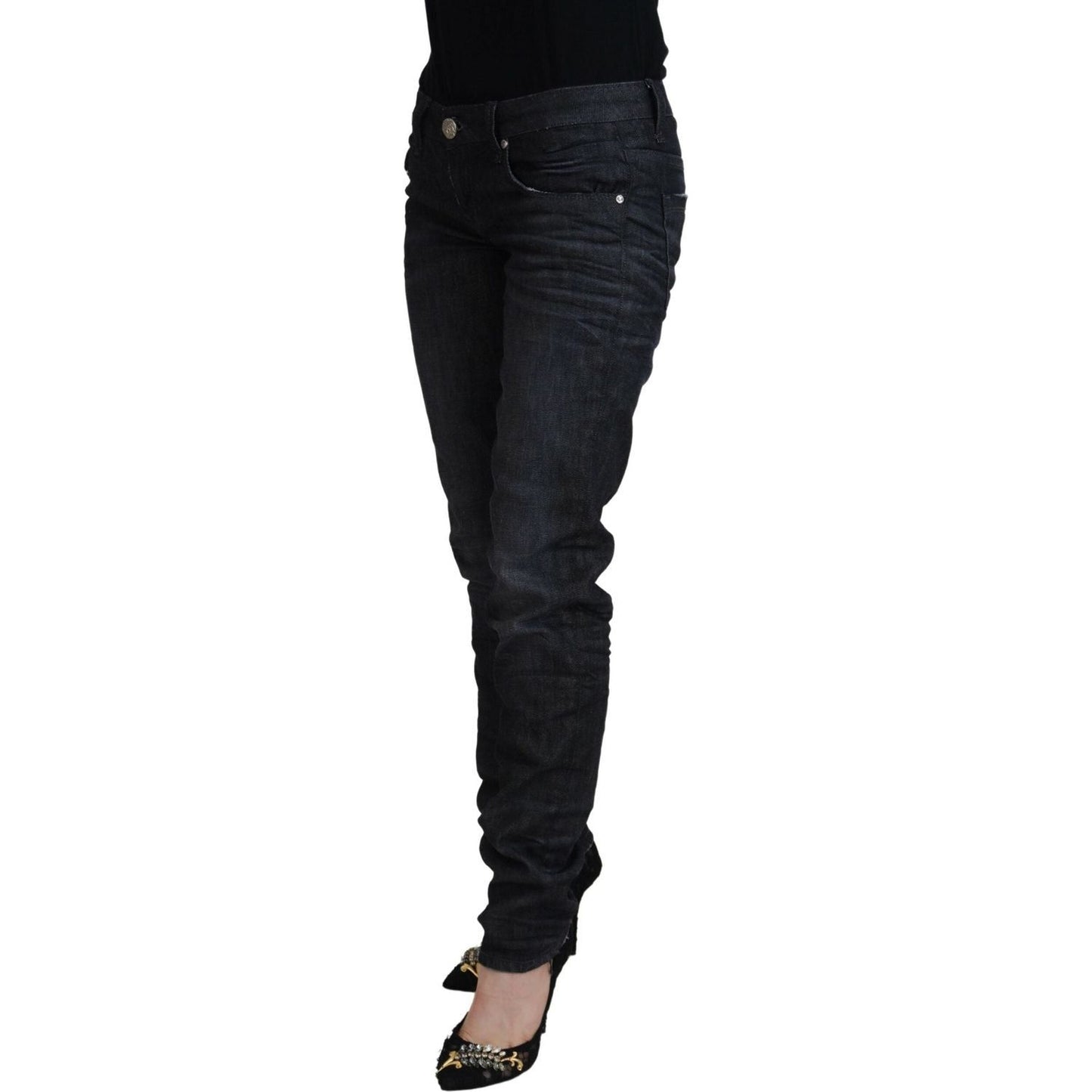 Acht Chic Black Low Waist Straight Jeans black-cotton-low-waist-slim-fit-women-casual-denim-jeans-1