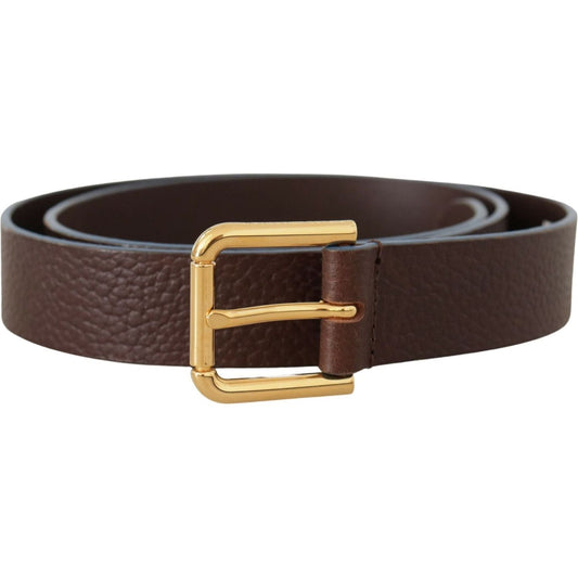Dolce & GabbanaElegant Brown Leather Belt with Gold BuckleMcRichard Designer Brands£239.00