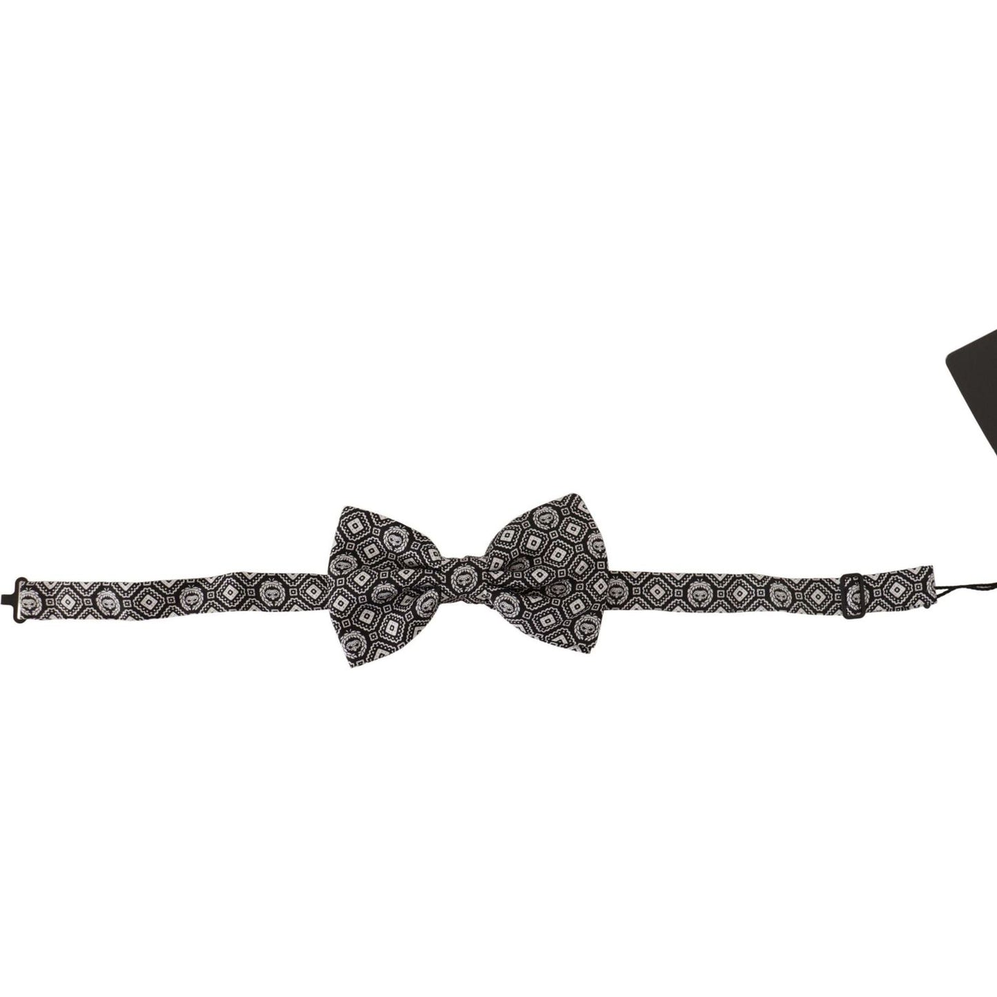 Dolce & Gabbana Elegant Silk Black Bow Tie black-white-100-silk-adjustable-neck-papillon-tie-3