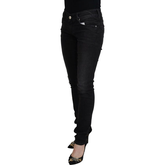 Acht Chic Black Low Waist Straight Leg Jeans black-cotton-low-waist-slim-fit-women-casual-denim-jeans