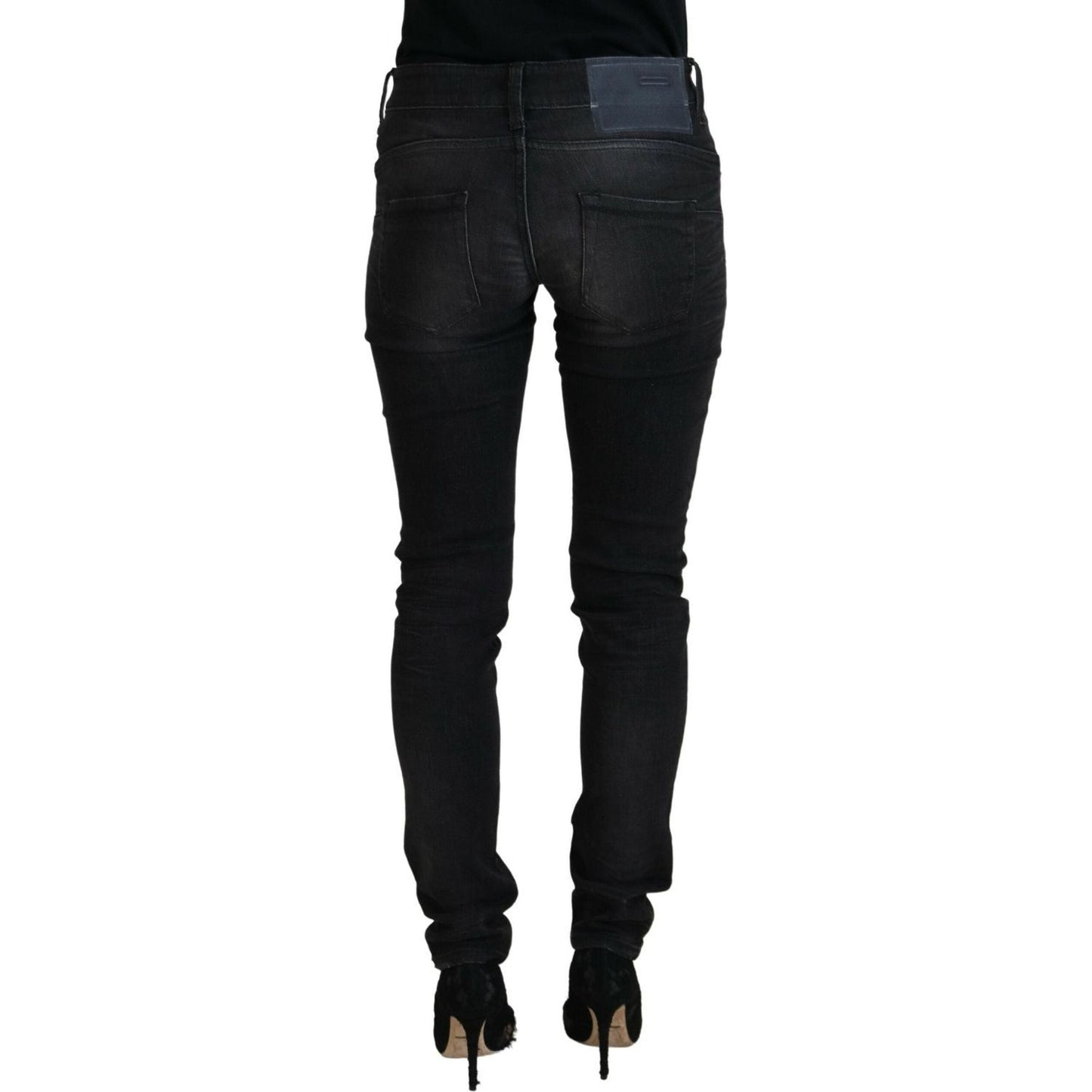 Acht Chic Black Low Waist Straight Leg Jeans black-cotton-low-waist-slim-fit-women-casual-denim-jeans