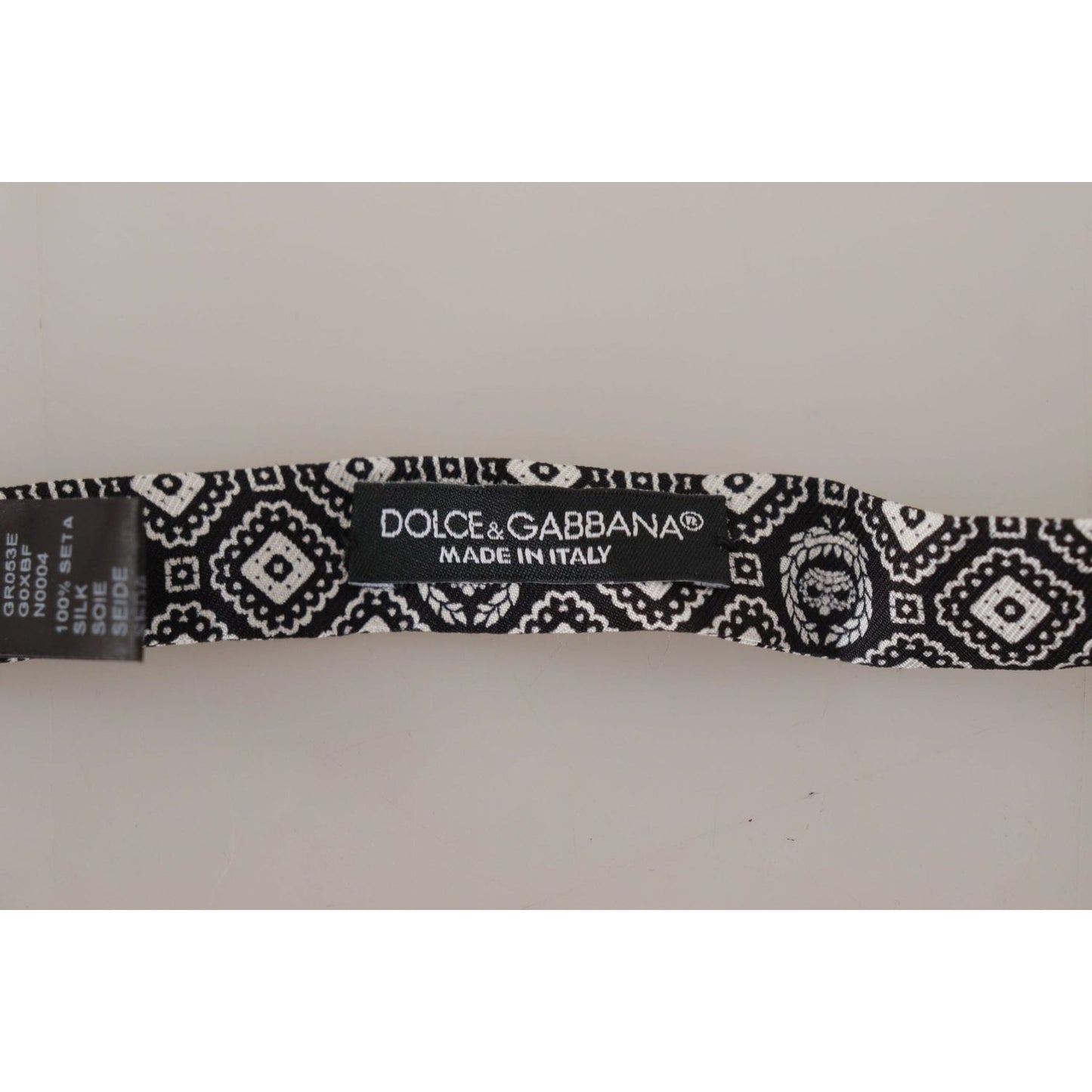 Dolce & Gabbana Elegant Silk Black Bow Tie black-white-100-silk-adjustable-neck-papillon-tie-3