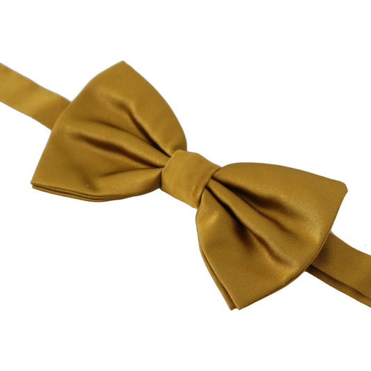 Dolce & Gabbana Elegant Mustard Silk Bow Tie yellow-mustard-100-silk-butterfly-papillon-bow-tie IMG_7780-scaled-fc31b954-15f.jpg