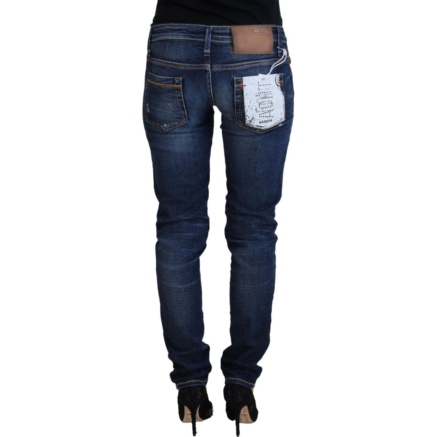 Acht Chic Low Waist Designer Skinny Jeans blue-washed-cotton-low-waist-women-casual-jeans-1