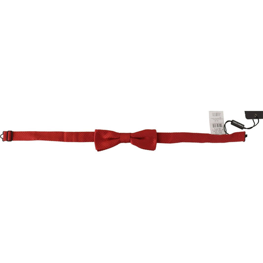 Dolce & Gabbana Elegant Red Silk Bow Tie red-100-silk-adjustable-neck-papillon-tie-1 IMG_7805-scaled-65f7ad53-93b.jpg