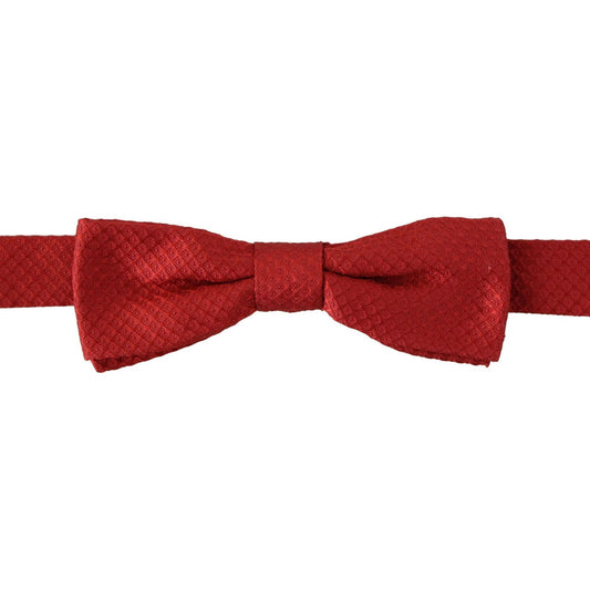 Dolce & Gabbana Elegant Red Silk Bow Tie red-100-silk-adjustable-neck-papillon-tie-1