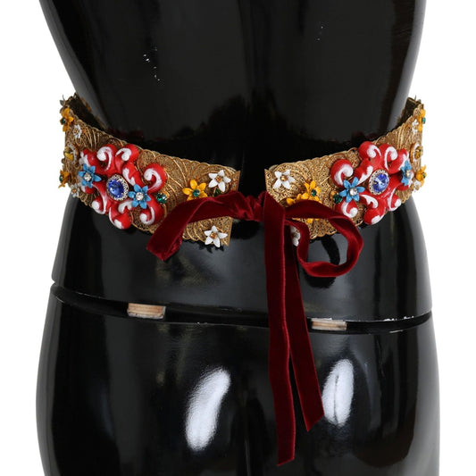 Dolce & Gabbana Golden Floral Crystal Embellished Waist Belt Belt embellished-floral-crystal-wide-waist-golden-belt IMG_7833-ead61e86-8ab.jpg