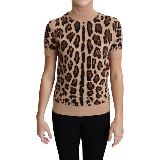 Dolce & GabbanaElegant Leopard Print Wool Turtleneck TopMcRichard Designer Brands£899.00
