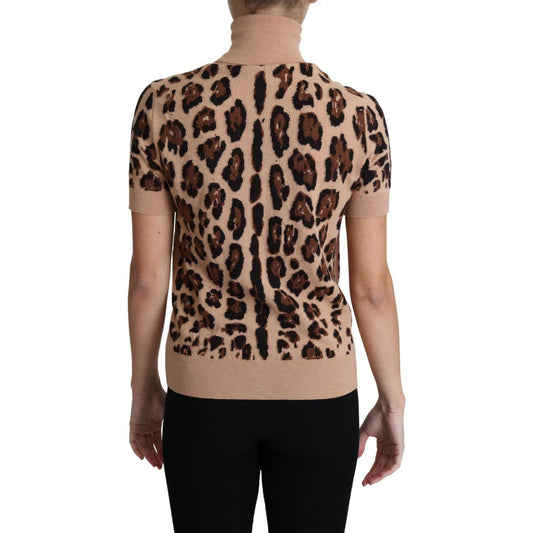 Dolce & GabbanaElegant Leopard Print Wool Turtleneck TopMcRichard Designer Brands£899.00