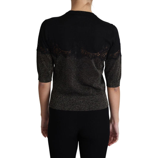 Dolce & GabbanaElegant Lurex Threaded Jersey Lace BlouseMcRichard Designer Brands£529.00