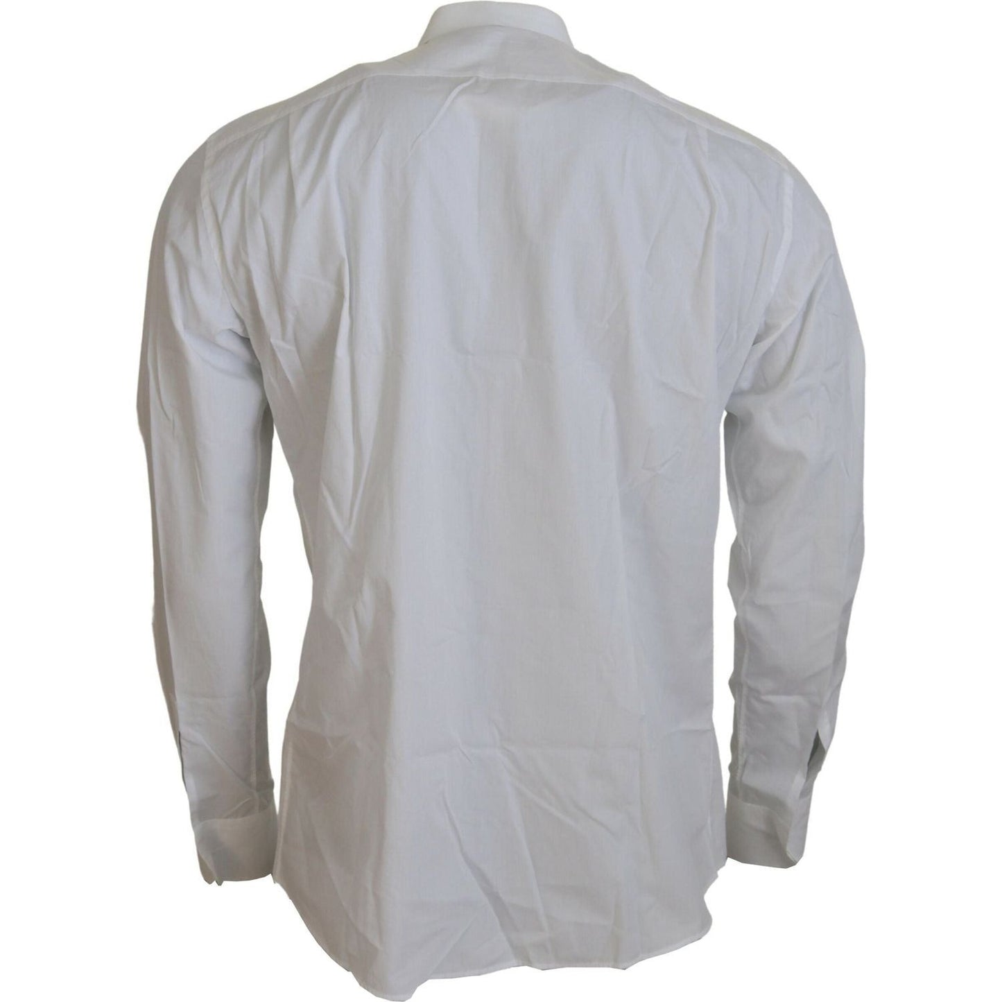 Dolce & Gabbana Exquisite White Cotton Formal Shirt white-cotton-long-sleeves-mens-formal-shirt