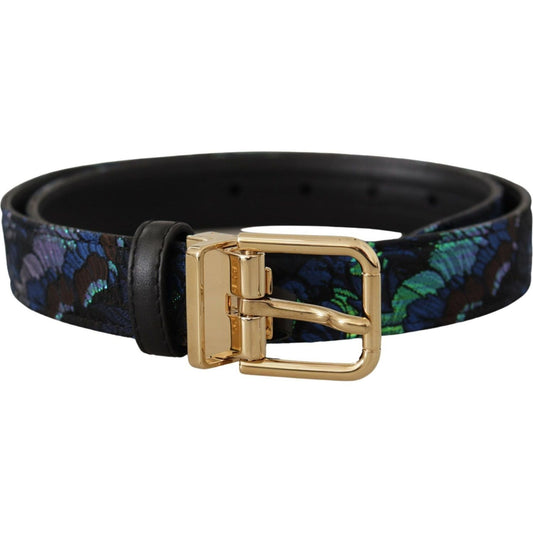 Dolce & GabbanaElegant Multicolor Leather Belt with Gold BuckleMcRichard Designer Brands£279.00