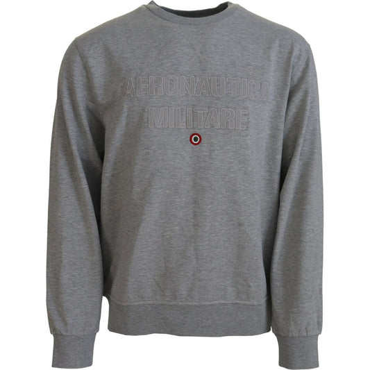 Aeronautica Militare Elegant Gray Pullover Sweater gray-men-pullover-sweatshirt-sweater IMG_7917-scaled-20f4d2e7-6de.jpg