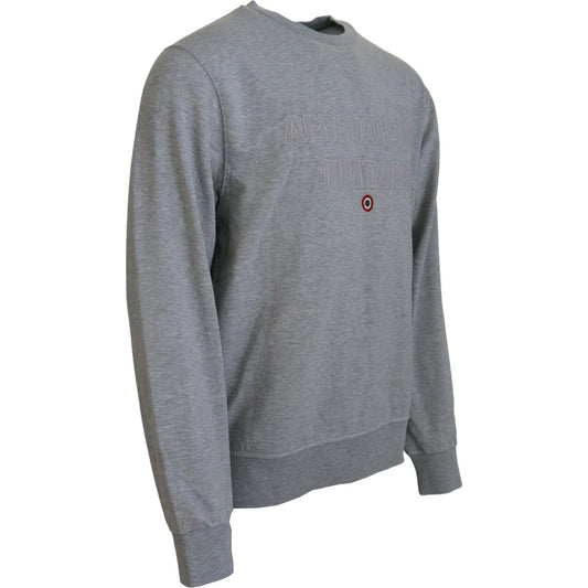 Aeronautica Militare Elegant Gray Pullover Sweater gray-men-pullover-sweatshirt-sweater IMG_7918-scaled-3eab6748-55e.jpg