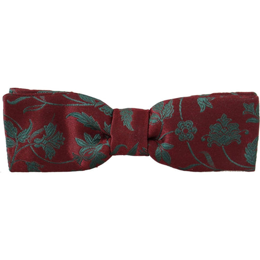 Dolce & Gabbana Elegant Maroon Patterned Bow Tie maroon-pattern-adjustable-neck-papillon-bow-tie