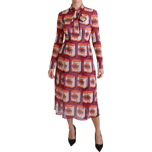Dolce & Gabbana Elegant Bellezza Print Silk Maxi Dress purple-silk-bellezza-a-line-gown-dress IMG_7931-scaled-58ab98b7-5e3.jpg