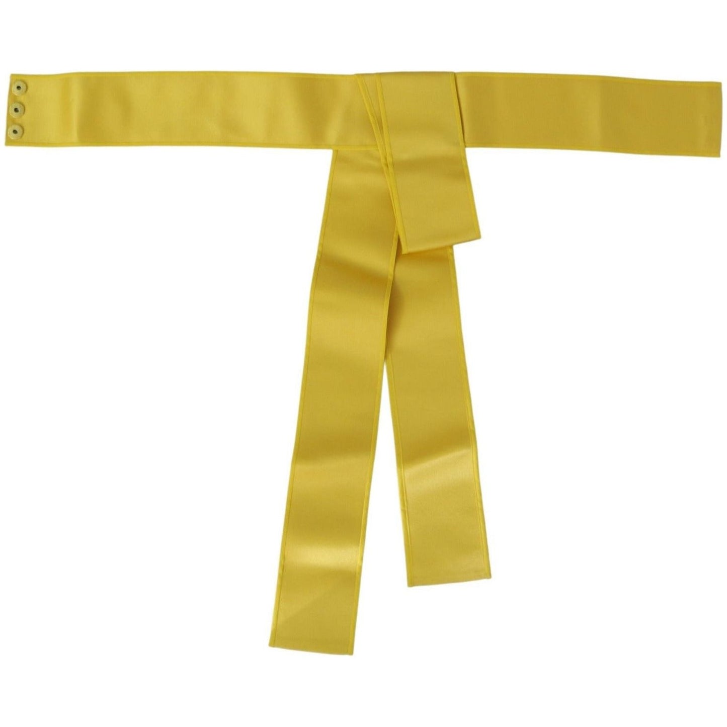 Dolce & Gabbana Chic Silk Yellow Women's Elegant Belt Belt yellow-wide-snap-button-closure-silk-belt IMG_7938-810b63ae-b3f.jpg