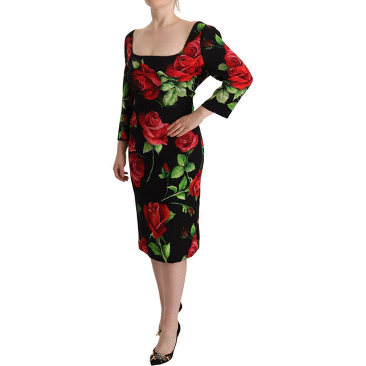 Dolce & GabbanaElegant Floral Print Silk Sheath DressMcRichard Designer Brands£969.00