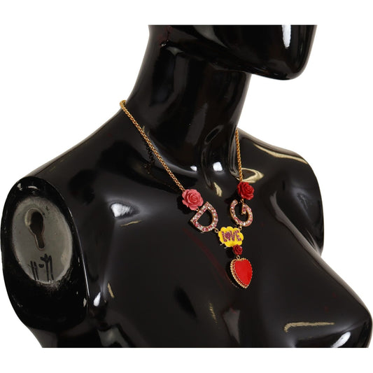 Dolce & Gabbana Glamorous Gold Crystal Charm Necklace WOMAN NECKLACE gold-rose-love-crystal-charm-chain-necklace IMG_7946-scaled-ca82c352-e68.jpg