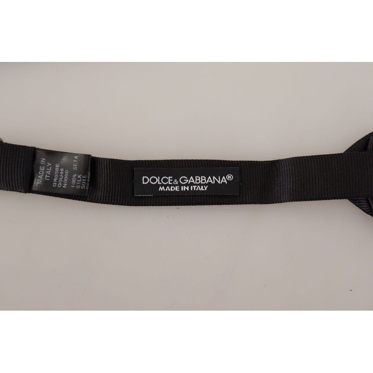 Dolce & Gabbana Elegant Black Silk Bow Tie black-solid-100-silk-adjustable-neck-papillon-tie
