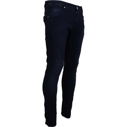 Acht Sophisticated Tapered Denim Jeans blue-cotton-tapered-slim-fit-men-casual-denim-jeans