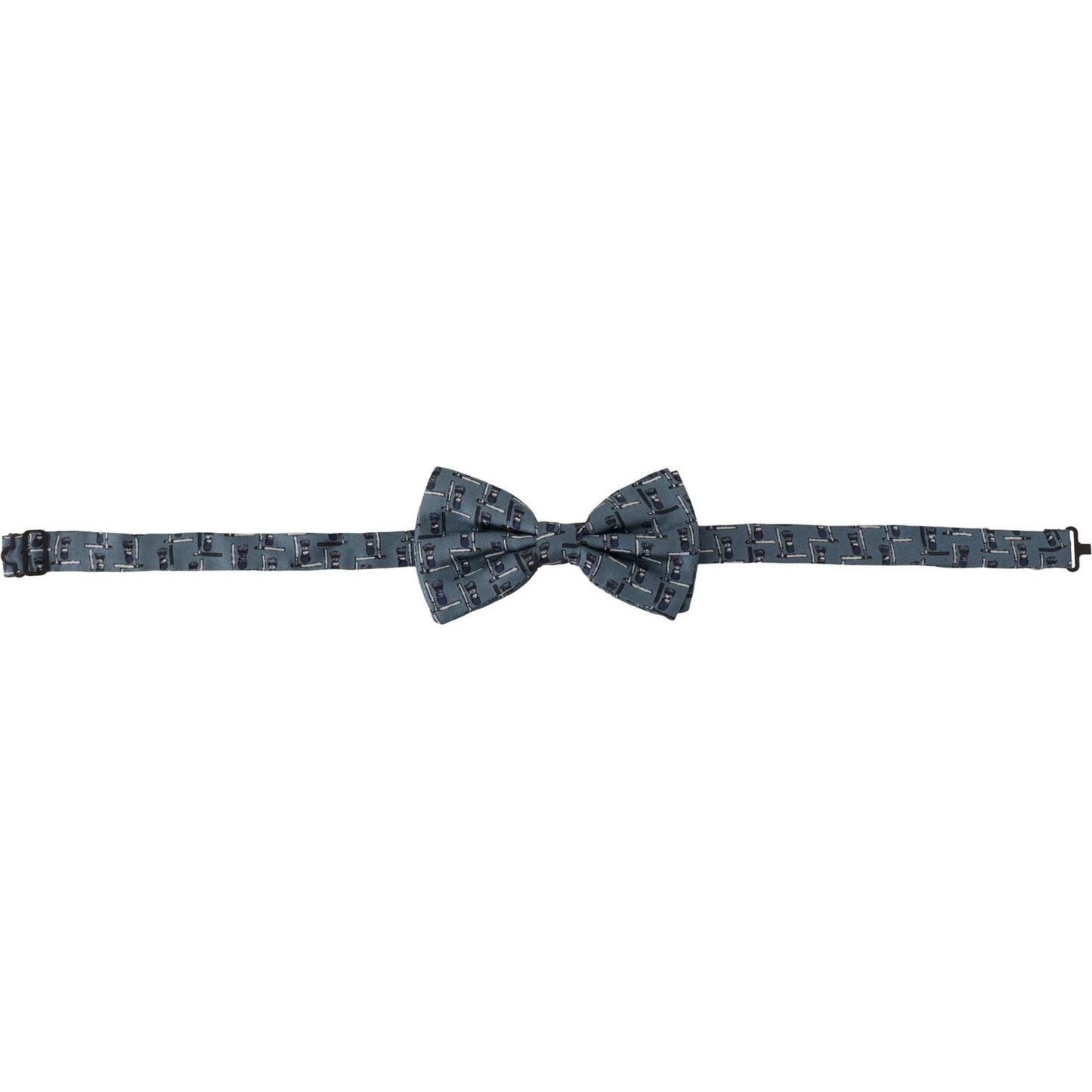 Dolce & Gabbana Elegant Silk Blue Bow Tie blue-100-silk-adjustable-neck-papillon-bow-tie-2
