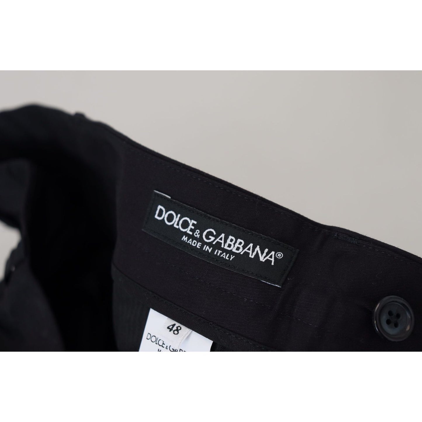 Dolce & Gabbana Elegant Slim Fit Chinos Dress Pants blue-stretch-cotton-slim-trousers-chinos-pants
