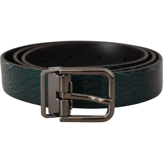 Dolce & GabbanaElegant Green Leather Belt with Silver BuckleMcRichard Designer Brands£309.00