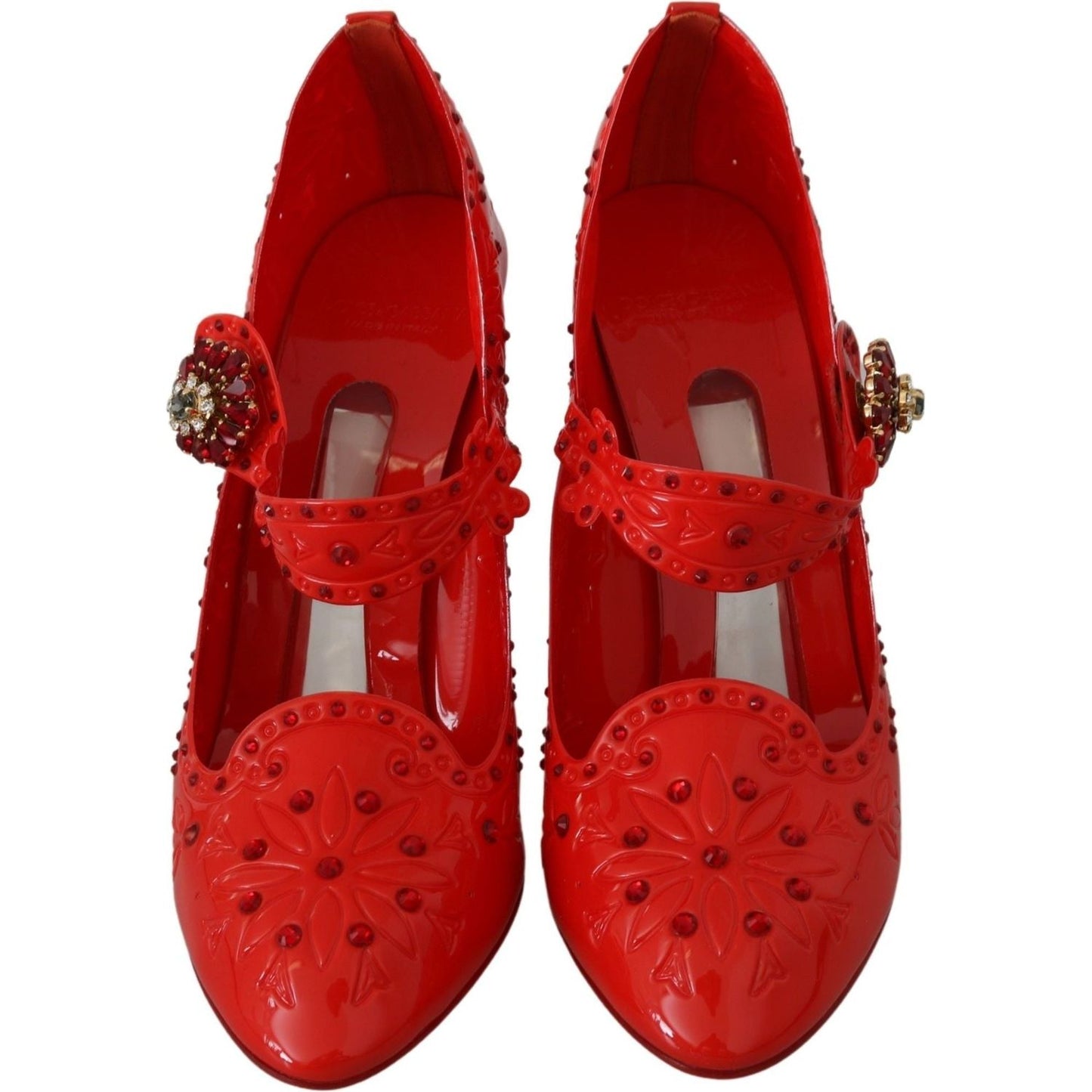 Dolce & Gabbana Chic Red Crystal Cinderella Pumps red-floral-crystal-cinderella-heels-shoes IMG_8001-294eb9c4-0e0.jpg
