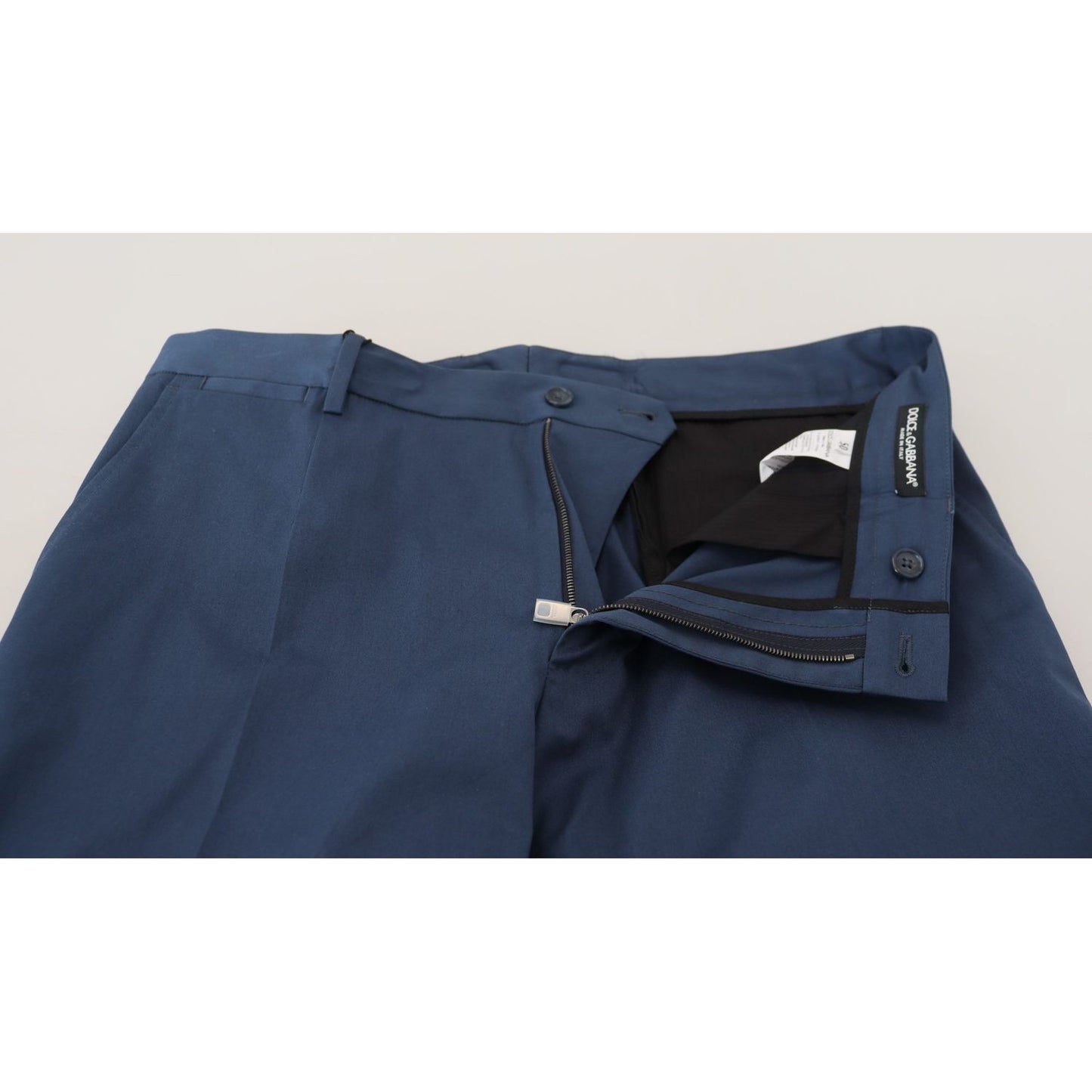 Dolce & Gabbana Elegant Slim Fit Chinos in Blue Jeans & Pants blue-stretch-cotton-slim-trousers-chinos-pants-1