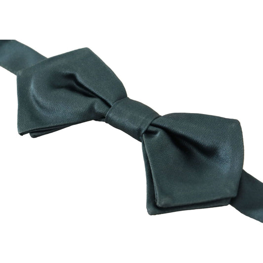 Dolce & Gabbana Elegant Green Silk Bow Tie green-100-silk-adjustable-neck-papillon-tie