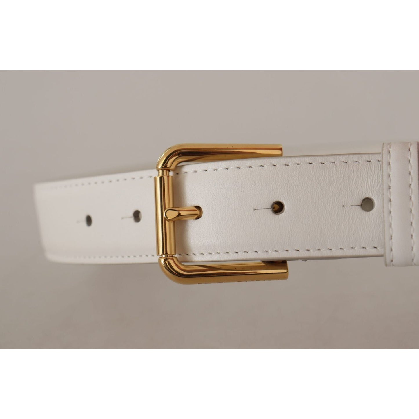 Dolce & Gabbana Chic White Leather Belt with Gold Engraved Buckle white-calf-leather-gold-tone-logo-metal-buckle-belt IMG_8044-scaled-1e5d71ba-863.jpg