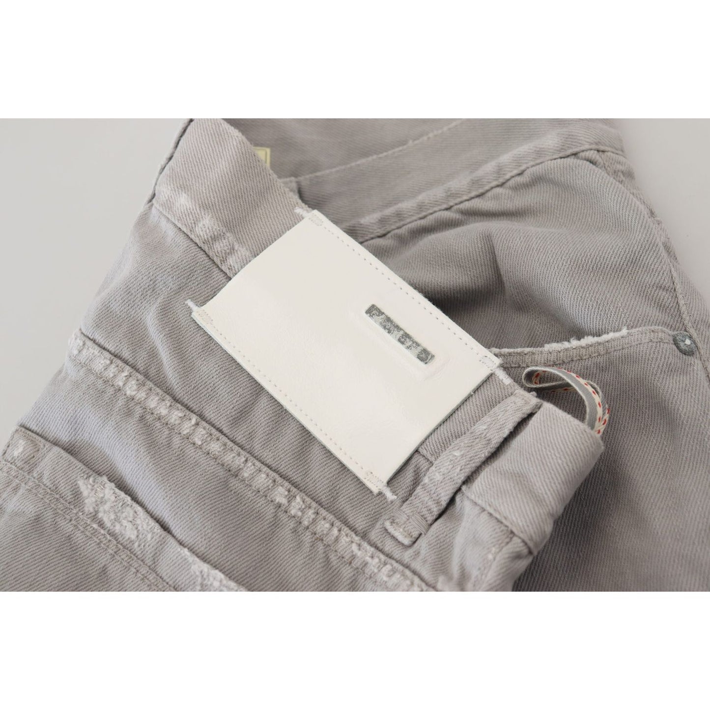 Acht Sleek Regular Denim Gray Jeans gray-cotton-straight-fit-folded-hem-casual-denim-jeans