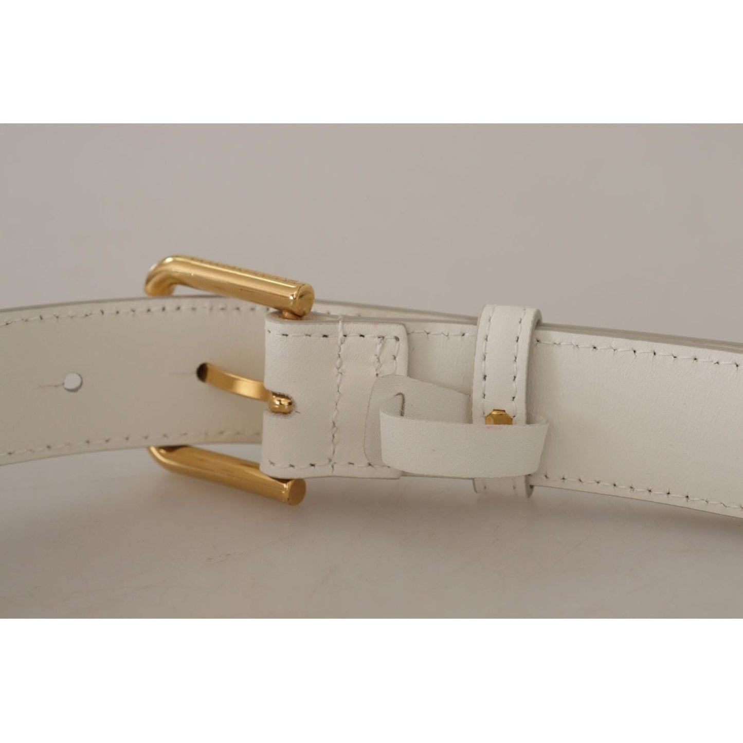 Dolce & Gabbana Chic White Leather Belt with Gold Engraved Buckle white-calf-leather-gold-tone-logo-metal-buckle-belt IMG_8046-1-scaled-a0855905-e5d.jpg